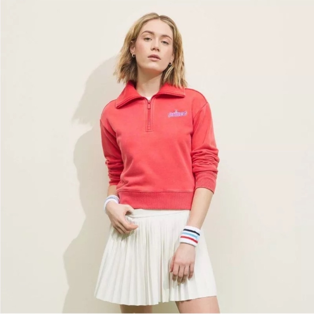 Prince X Target Coral Pickleball Quarter-Zip Sweatshirt